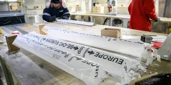 Muestras de hielo antártico en el laboratorio del Instituto Alfred Wegener