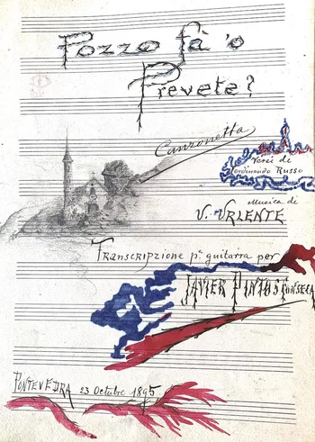 Capa da canção napolitana Pozzo fa 'o prevete? de Javier Pintos Fonseca