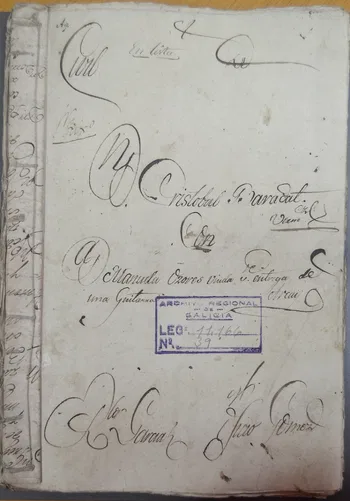 Capa do Pleito Ozores-Baradat. Arquivo do Reino da Galiza. Corunha.