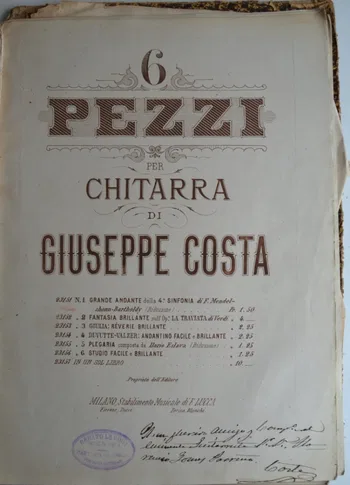 6 piezas de José Costa con dedicatoria a Gómez Parreño