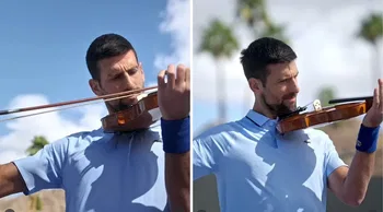 Djokovic tocando el violín