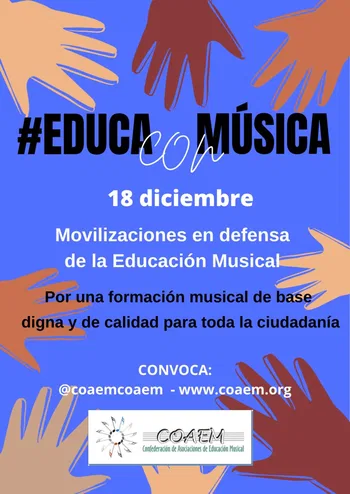 Cartel de la movilización de la Confederación de asociaciones de docentes
