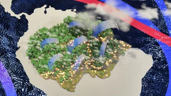 Esquema del bajo reciclaje de humedad en la Amazonia