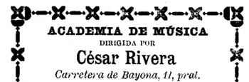 Academia de César Rivera em Vigo. Faro de Vigo, 28 de setembro de 1899