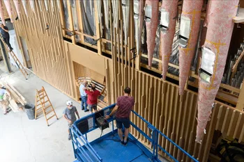 Construcción del órgano en el taller Grenzing 