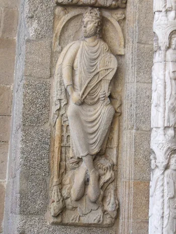 Rei David na fachada da Catedral de Santiago de Compostela (séc. XII)