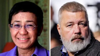 Maria Ressa y Dmitry Muratov