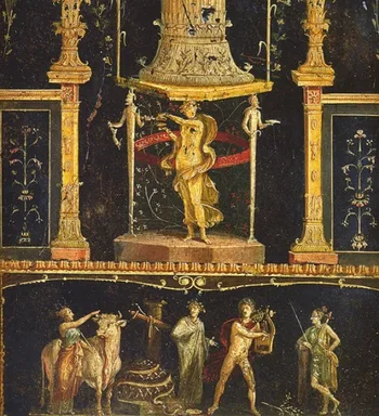 Iphigenia in Tauride. Triclinium de la Casa dei Vettii en Pompeya