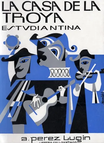 Desenho original de Castelão para a capa de La casa de la Troya. 