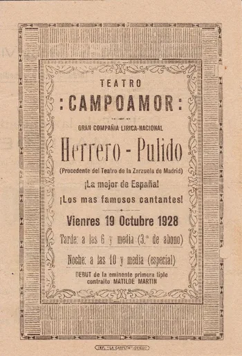 Programa de la compañía Herrero-Pulido de 1928 