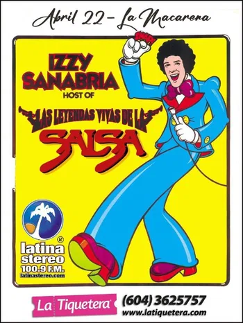 Cartel de un concierto de Izzy Sanabria