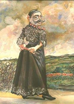 Caricatura de Enrique Granados como maja