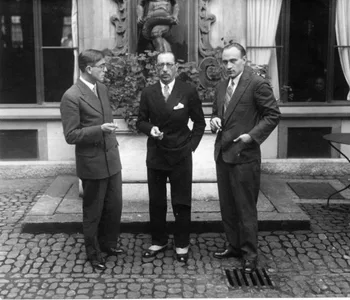 Conrad Beck, Igor Stravinsky y Paul Sacher in Basilea en 1930