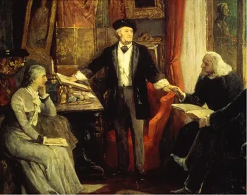 Cosima y Richard Wagner con Liszt