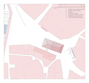 Reconstitución del entorno urbano del Teatro de los Caños del Peral hacia 1768