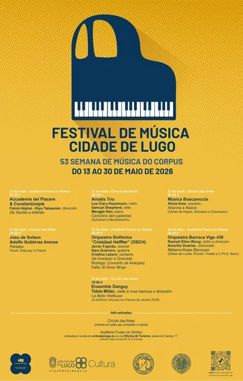 Cartel del Festival de Música Cidade de Lugo 2026 – 53 Semana de Música do Corpus   