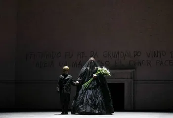 Moore (Flavio) y Lucy Crowe (Rodelinda) © 2026 by Bronwen Sharp / Santa Fe Opera