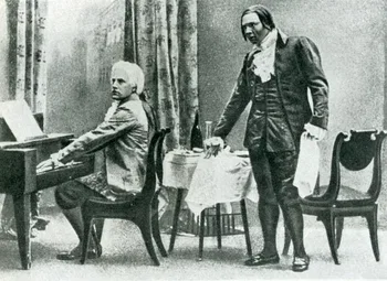 Vasili Shkafer y Fiódor Chaliapin en «Mozart y Salieri» de Rimsky-Korsakov (Moscú: 1898)